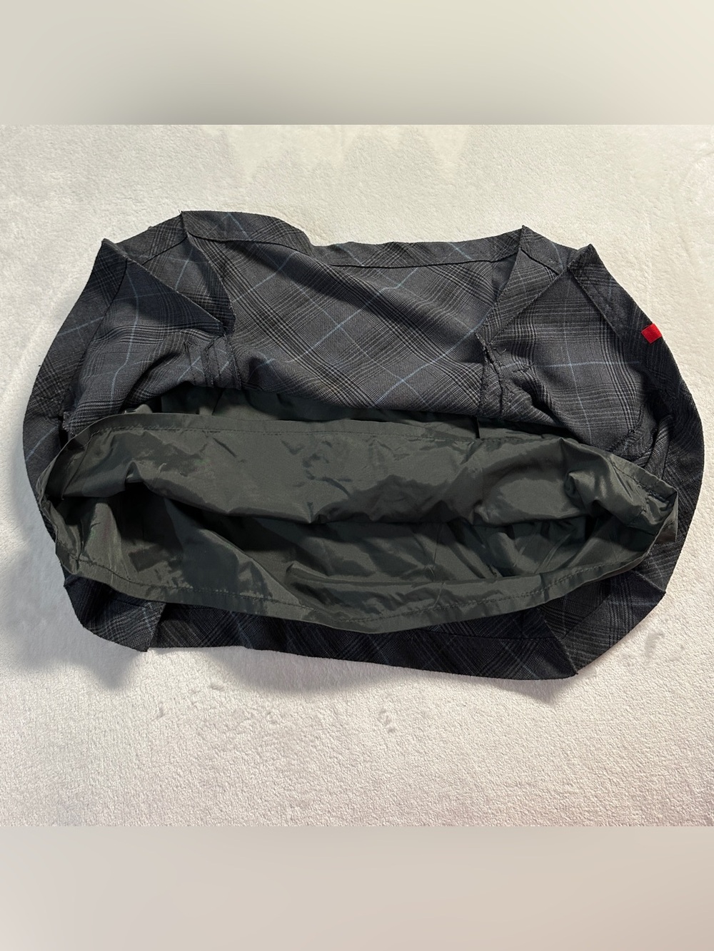 Y2K EDC women's grey black plaid pleated mini skirt with waist accents, 8 US. - Picture 5 of 7